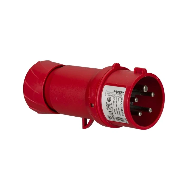 Schneider Electric Mureva IP44 Red Cable Mount 3P+N+PE Straight Industrial Power Connector 16A 415V 