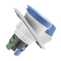 Schneider Electric Panel Mount Industrial Power Connector 16A 230V IP44 Blue 2P+PE Pratika 