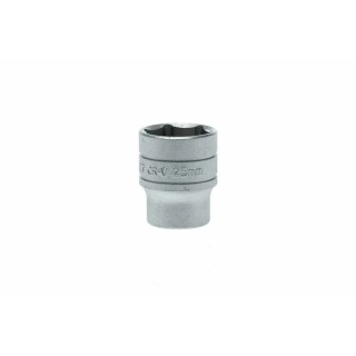 Teng Tools 1/2 in Drive 25 mm 6 Point Bi-Hexagon Socket, Satin Finish, 40mm Overall Length M1205256-C