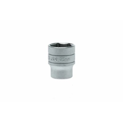 Teng Tools 1/2 in Drive 25 mm 6 Point Bi-Hexagon Socket, Satin Finish, 40mm Overall Length M1205256-C