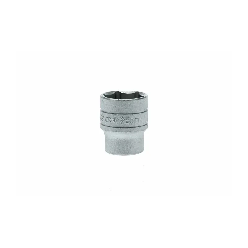 Teng Tools 1/2 in Drive 25 mm 6 Point Bi-Hexagon Socket, Satin Finish, 40mm Overall Length M1205256-C