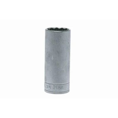 Teng Tools 1/2 in Drive 24 mm 12 Point Chrome Vanadium Socket 79mm Overall Length M120624-C