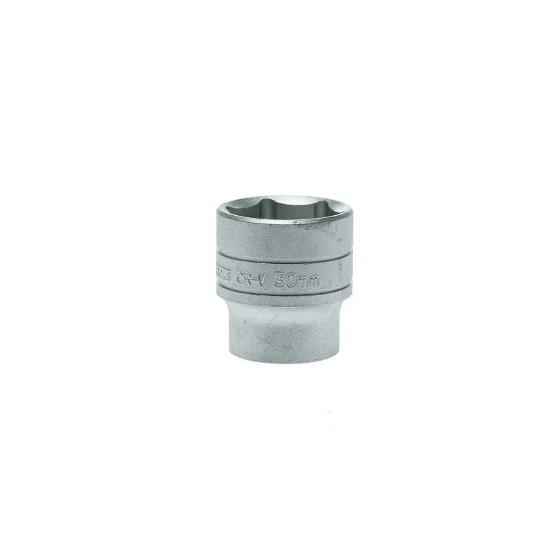 Teng Tools 1/2 in Drive 30 mm 6 Point Bi-Hexagon Socket, Satin Finish, Chrome Vanadium Steel, 43mm Overall Length M1205306-C