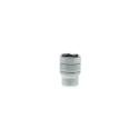 Teng Tools 1/4 in Drive 13 mm 6 Point Bi-Hexagon Socket, Satin Finish, Chrome Vanadium Steel, 25mm Overall Length M140513-C