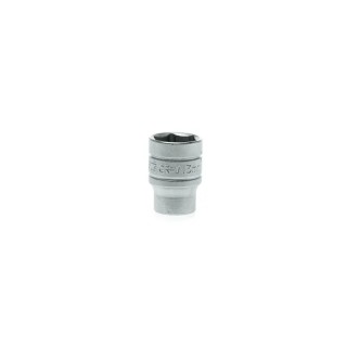 Teng Tools 1/4 in Drive 13 mm 6 Point Bi-Hexagon Socket, Satin Finish, Chrome Vanadium Steel, 25mm Overall Length M140513-C
