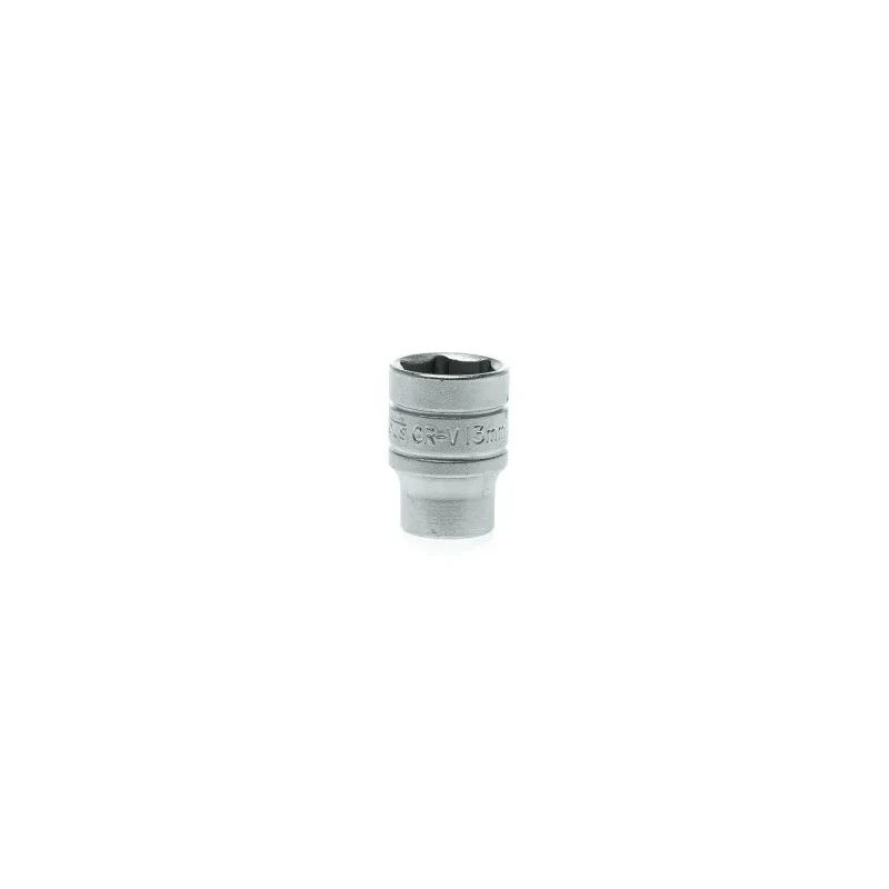 Teng Tools 1/4 in Drive 13 mm 6 Point Bi-Hexagon Socket, Satin Finish, Chrome Vanadium Steel, 25mm Overall Length M140513-C
