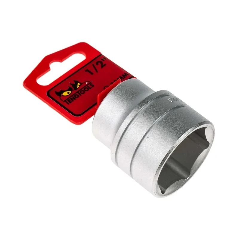 Teng Tools 1/2 in Drive 33 mm 6 Point Bi-Hexagon Socket Chrome Vanadium Finish 45.5mm Overall Length M1205336-C