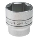 Teng Tools 1/2 in Drive 33 mm 6 Point Bi-Hexagon Socket Chrome Vanadium Finish 45.5mm Overall Length M1205336-C