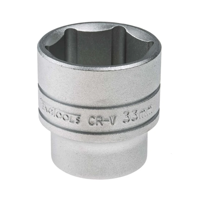Teng Tools 1/2 in Drive 33 mm 6 Point Bi-Hexagon Socket Chrome Vanadium Finish 45.5mm Overall Length M1205336-C