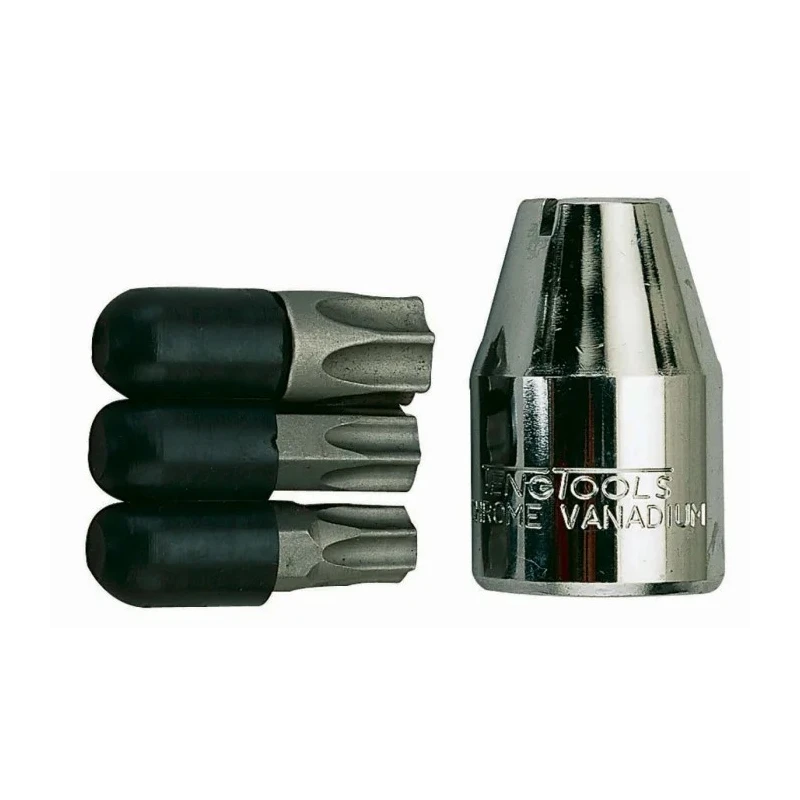 Teng Tools Slotted Torx Hex Phillips Screwdriver Bit Set 3 Pieces TX45 to TX55 Steel 28mm Overall Length 6.35 mm Drive 1488