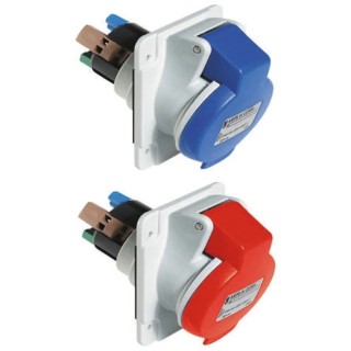 Schneider Electric Panel Mount Industrial Power Connector Rated At 16A 415V IP44 Red 3P+PE Pratika 