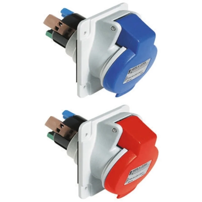 Schneider Electric Panel Mount Industrial Power Connector Rated At 16A 415V IP44 Red 3P+PE Pratika 