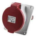 Schneider Electric Panel Mount Industrial Power Connector 3P+PE 32A 415V IP67 Red Pratika 