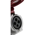 Schneider Electric Panel Mount Industrial Power Connector 3P+PE 32A 415V IP67 Red Pratika 