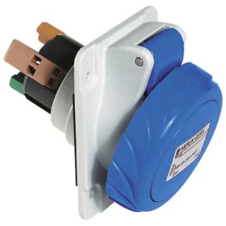 Schneider Electric Panel Mount Industrial Power Connector 16A 415V IP67 Red 3P+PE Mureva 