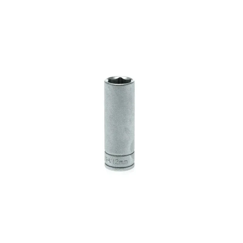 Teng Tools 1/4 in Drive 12 mm 6 Point Chrome Vanadium Socket 49.5mm Overall Length M140612-C