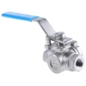 RS PRO Stainless Steel Threaded 3-Way T Port Ball Valve 3/8 in BSPP Female, 68 Bar 499-1938