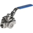 RS PRO Stainless Steel Threaded 3-Way Ball Valve L Port BSPP 1/2 in 68 bar 232°C 499-1887