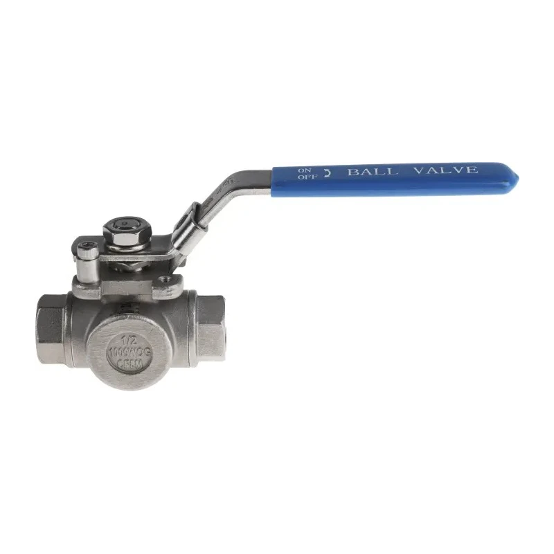 RS PRO Stainless Steel Threaded 3-Way Ball Valve L Port BSPP 1/2 in 68 bar 232°C 499-1887
