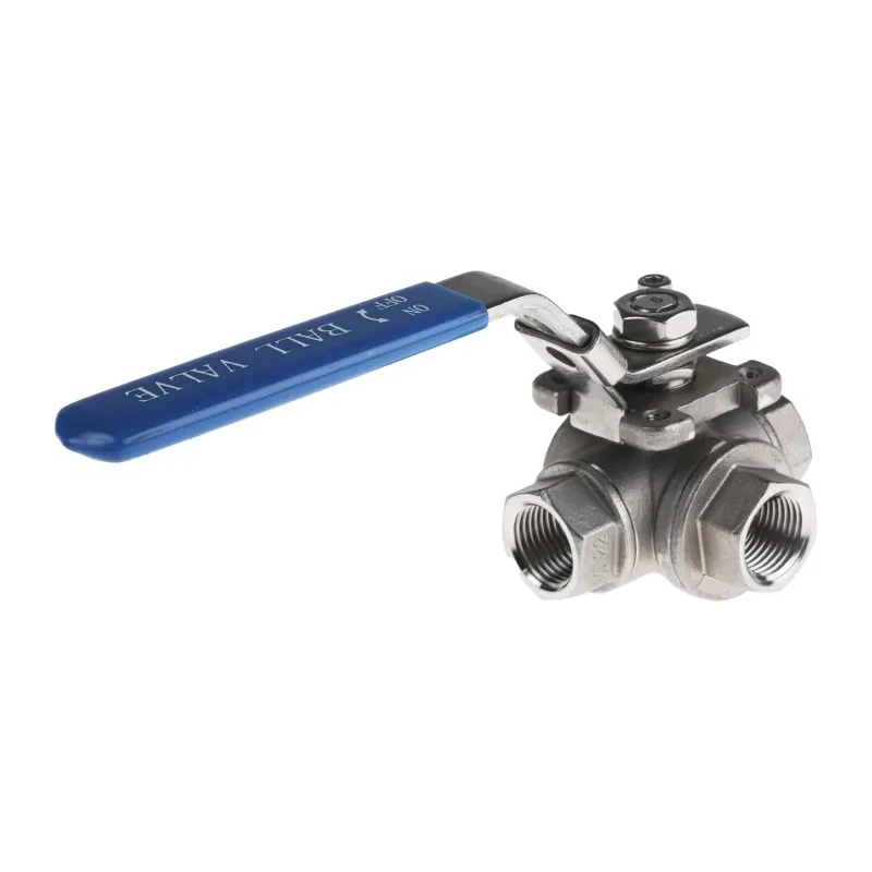 RS PRO Stainless Steel Threaded 3-Way Ball Valve L Port BSPP 1/2 in 68 bar 232°C 499-1887