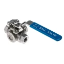 RS PRO Stainless Steel Threaded 3-Way Ball Valve L Port 3/8 in BSPP, 68 bar Maximum Pressure, Handle Stainless Steel 499-1871