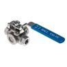 RS PRO Stainless Steel Threaded 3-Way Ball Valve L Port 3/8 in BSPP, 68 bar Maximum Pressure, Handle Stainless Steel 499-1871