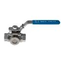 RS PRO Stainless Steel Threaded 3-Way Ball Valve L Port 3/8 in BSPP, 68 bar Maximum Pressure, Handle Stainless Steel 499-1871