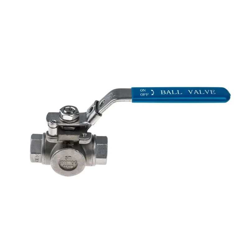 RS PRO Stainless Steel Threaded 3-Way Ball Valve L Port 3/8 in BSPP, 68 bar Maximum Pressure, Handle Stainless Steel 499-1871