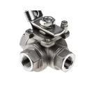 RS PRO Stainless Steel Threaded 3-Way Ball Valve L Port 3/8 in BSPP, 68 bar Maximum Pressure, Handle Stainless Steel 499-1871