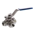 RS PRO Stainless Steel Threaded 3-Way BSPP Ball Valve 1/2 in Port, 68 bar, AISI 304 Handle 499-1944