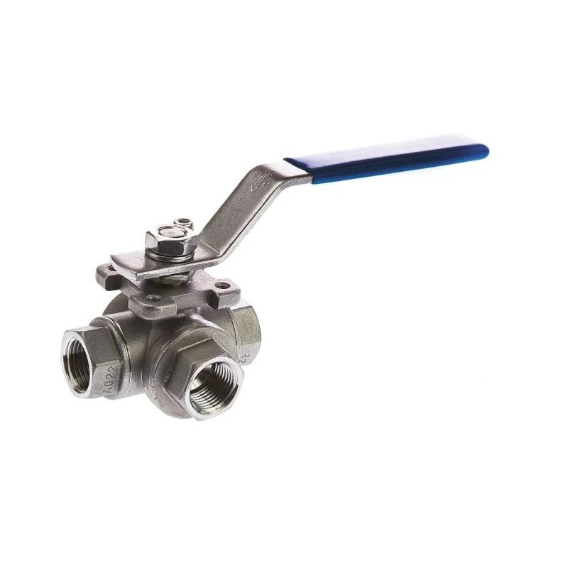 RS PRO Stainless Steel Threaded 3-Way BSPP Ball Valve 1/2 in Port, 68 bar, AISI 304 Handle 499-1944