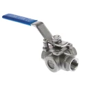 RS PRO Stainless Steel Threaded 3-Way BSPP Ball Valve 1/2 in Port, 68 bar, AISI 304 Handle 499-1944