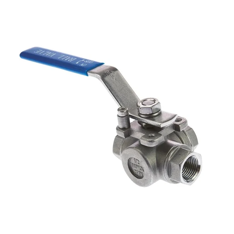 RS PRO Stainless Steel Threaded 3-Way BSPP Ball Valve 1/2 in Port, 68 bar, AISI 304 Handle 499-1944