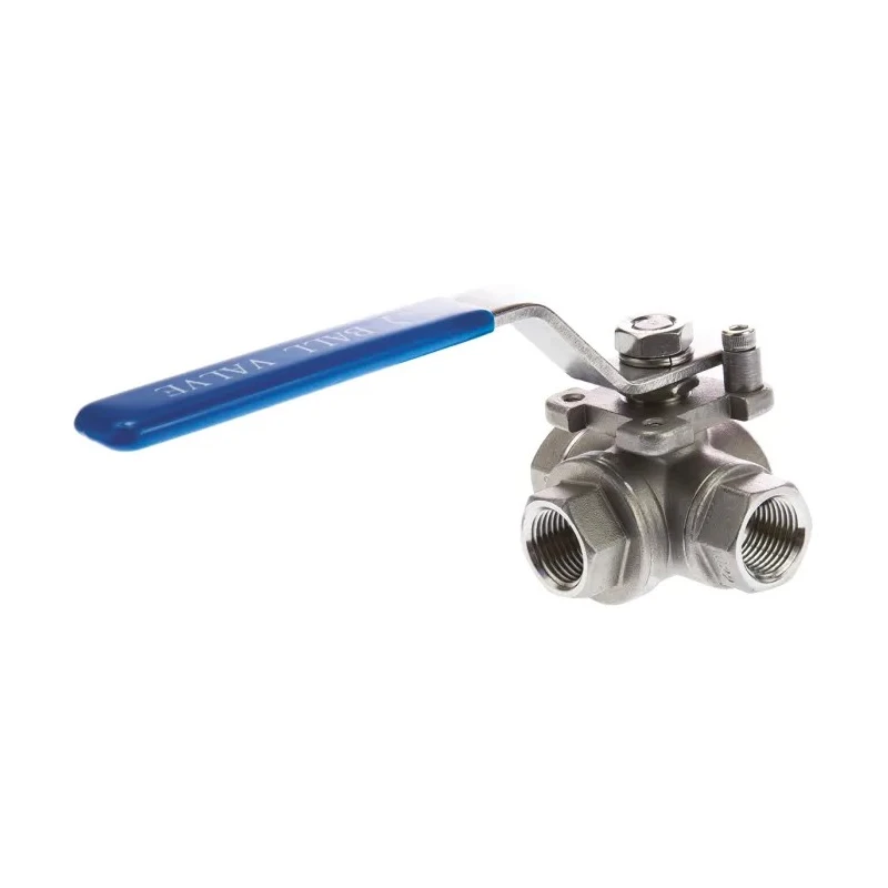 RS PRO Stainless Steel Threaded 3-Way BSPP Ball Valve 1/2 in Port, 68 bar, AISI 304 Handle 499-1944