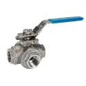 RS PRO Stainless Steel Threaded 3-Way T Port Ball Valve BSPP 3/4 in, 68 bar, Manual Handle 499-1950
