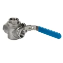 RS PRO Stainless Steel Threaded 3-Way T Port Ball Valve BSPP 3/4 in, 68 bar, Manual Handle 499-1950