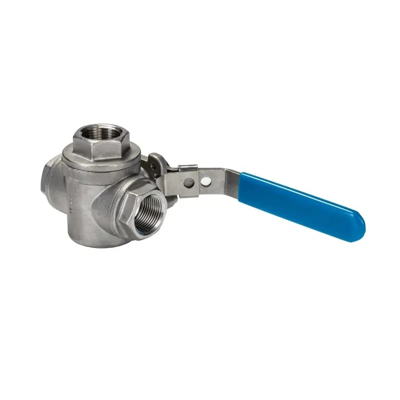 RS PRO Stainless Steel Threaded 3-Way T Port Ball Valve BSPP 3/4 in, 68 bar, Manual Handle 499-1950