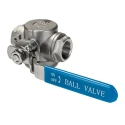 RS PRO Stainless Steel Threaded 3-Way T Port Ball Valve BSPP 3/4 in, 68 bar, Manual Handle 499-1950