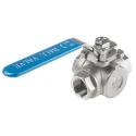 RS PRO Stainless Steel Threaded 3-Way T Port Ball Valve BSPP 1 in 68 bar 232°C 499-1966