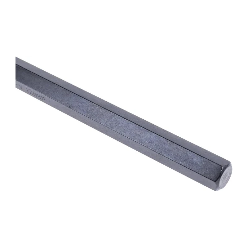 RS PRO L Metric Hex Key, Hex Size 12 mm, Long Arm, Chrome Vanadium Steel, Black Finish 499-2436