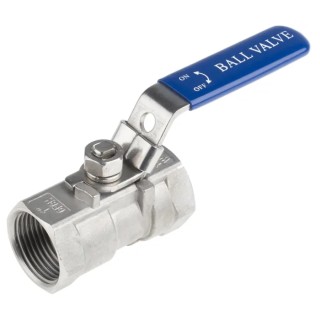 RS PRO Stainless Steel Threaded 2-Way Ball Valve 1 in BSPP, 68 bar, ASTM A351-CF8M A351-CF8M