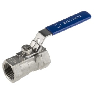 RS PRO Stainless Steel Threaded 2-Way Ball Valve ASTM A351-CF8M, 3/4 in BSPP Female Port, 68 bar, 200°C A351-CF8M