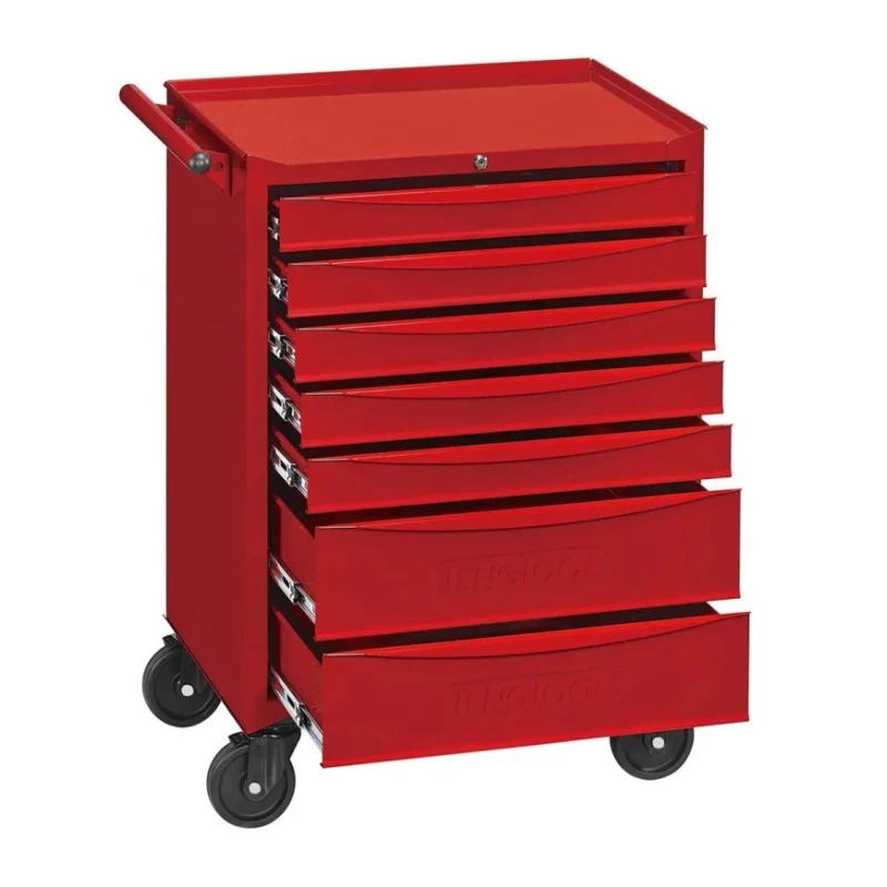 Teng Tools 7 Drawer Steel Wheeled Tool Trolley Red TCW707EV