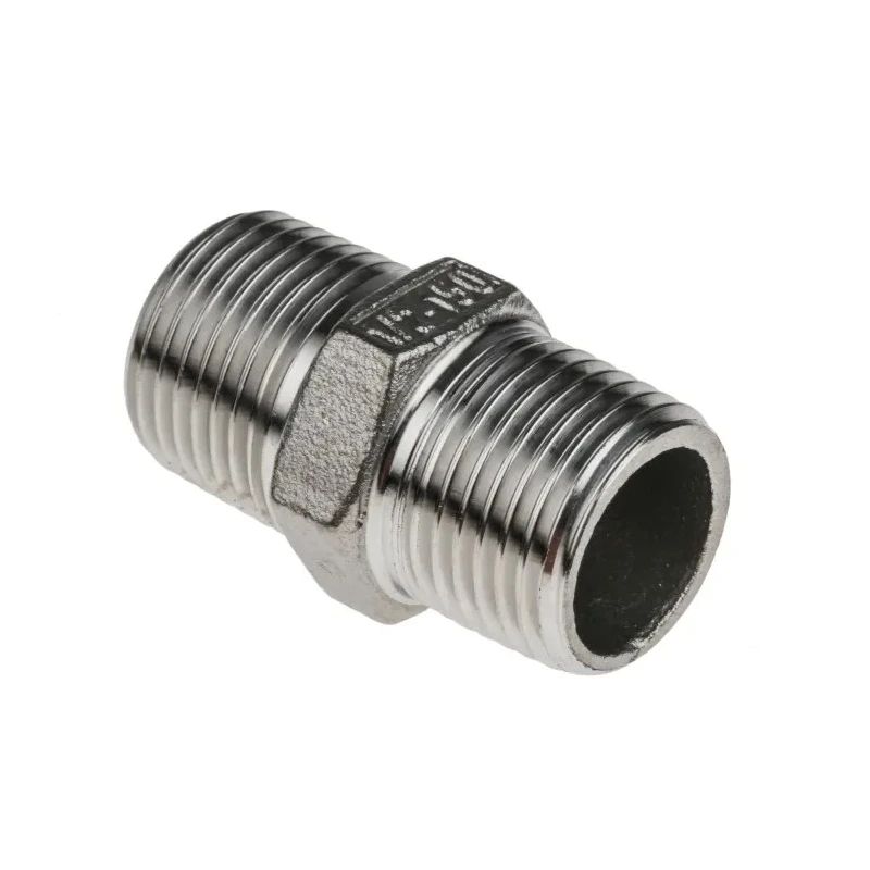 RS PRO Stainless Steel Pipe Fitting Straight Hexagon Nipple Male Threaded 1/2 in x Male Threaded 1/2 in 499-3041