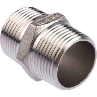RS PRO Stainless Steel Pipe Fitting Straight Hexagon Nipple Male Threaded 1 in x Male Threaded 1 in 499-3063