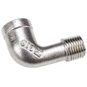 RS PRO Stainless Steel Pipe Fitting, 90° Circular Elbow, Female G Threaded 1/4 in x Male G Threaded 1/4 in 499-3300