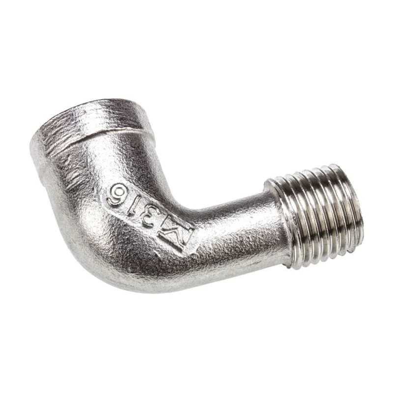 RS PRO Stainless Steel Pipe Fitting, 90° Circular Elbow, Female G Threaded 1/4 in x Male G Threaded 1/4 in 499-3300