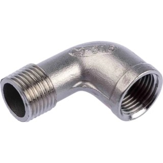 RS PRO Stainless Steel 316 Pipe Fitting 90° Circular Elbow Female Threaded 1/2 in x Male Threaded 1/2 in 499-3322