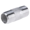 RS PRO Stainless Steel Pipe Fitting, Straight Circular Nipple, Male R Threaded 3/8 in x Male R Threaded 3/8 in 499-3237