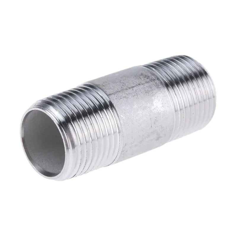 RS PRO Stainless Steel Pipe Fitting, Straight Circular Nipple, Male R Threaded 3/8 in x Male R Threaded 3/8 in 499-3237